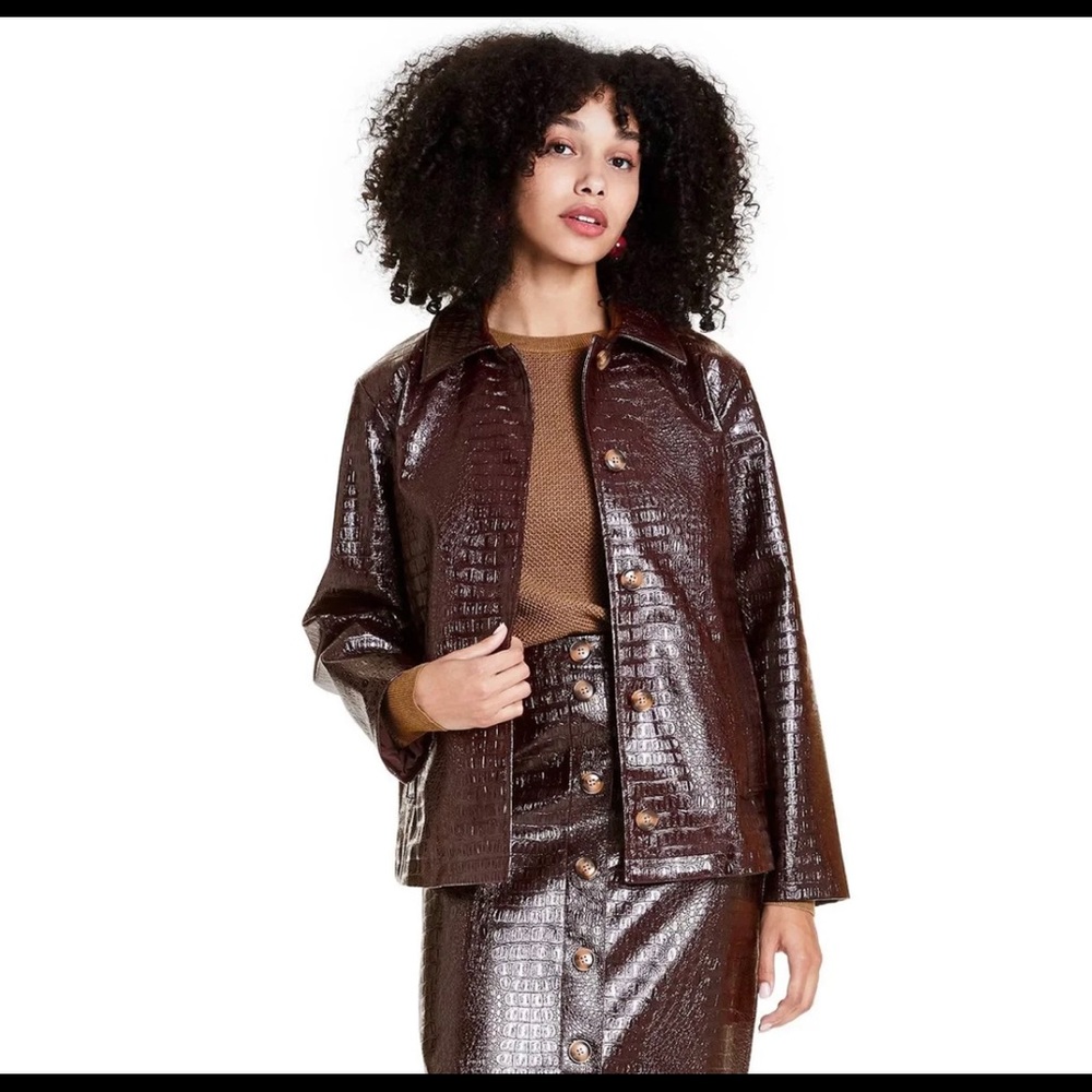 Rachel Comey x Target brown faux leather jacket